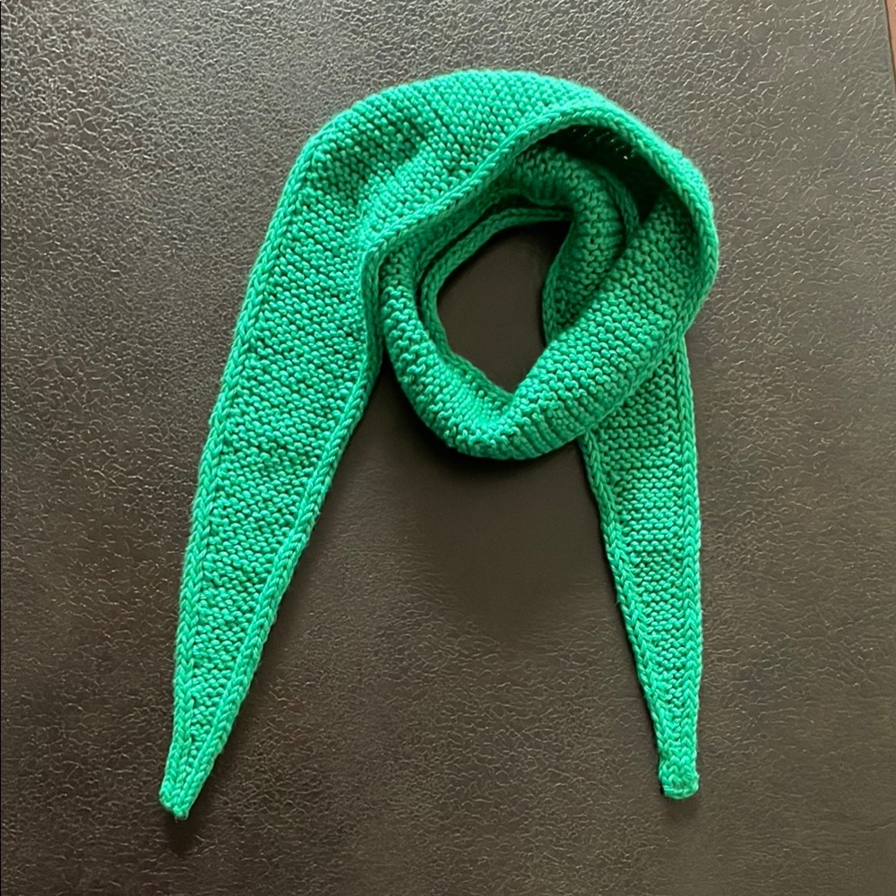 Vibrant Green Knit small Scarf